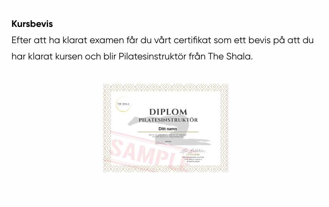 Pilatesinstruktörskurs Online