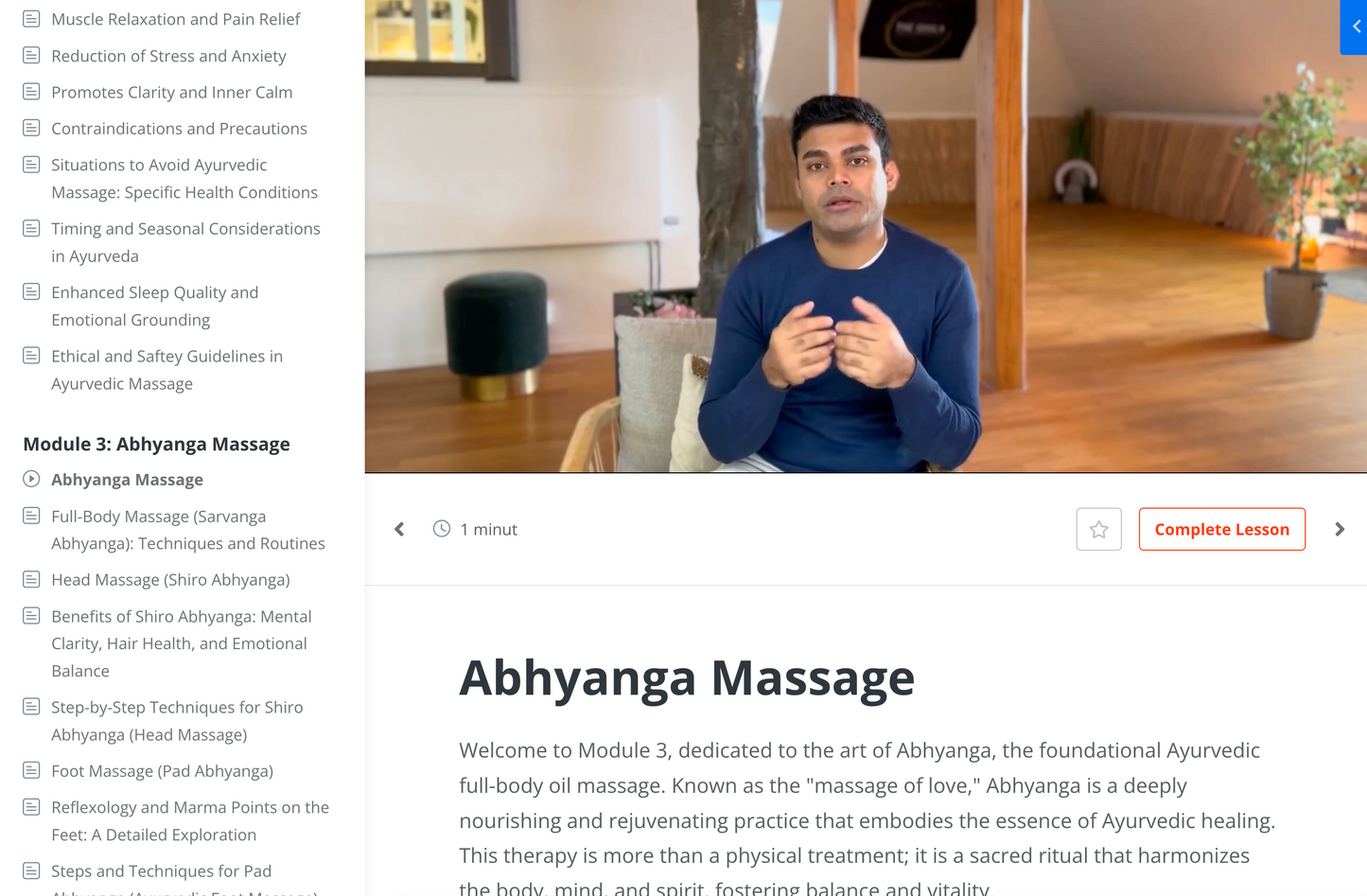 Ayurvedisk Massageterapeut Online
